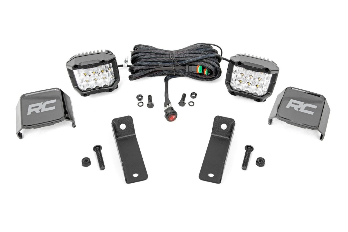 Can-Am Maverick Trail LED Light Kit - Rear - Rough Country - Wide Angle - Chrome